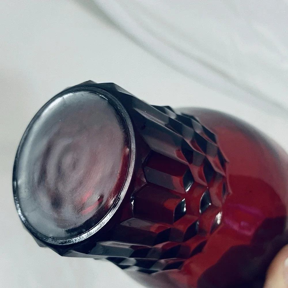 Set Of 2  Vintage Anchor Hocking Windsor Royal Ruby Red Glass 8 oz Tumblers 4